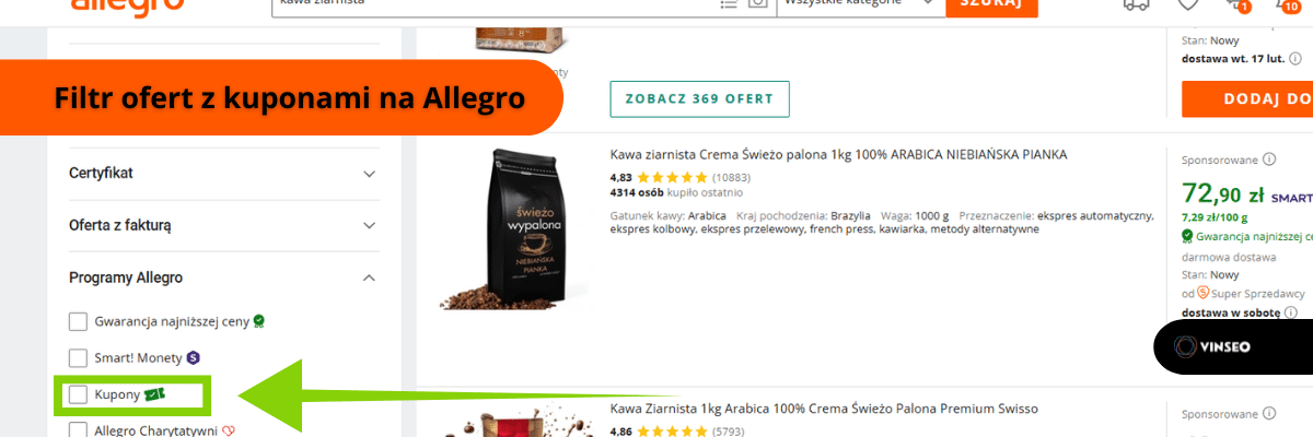 Oferty z kuponami rabatowymi