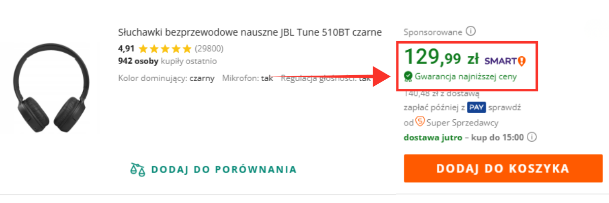 oznaczenie GNC w wynikach wyszukiwania