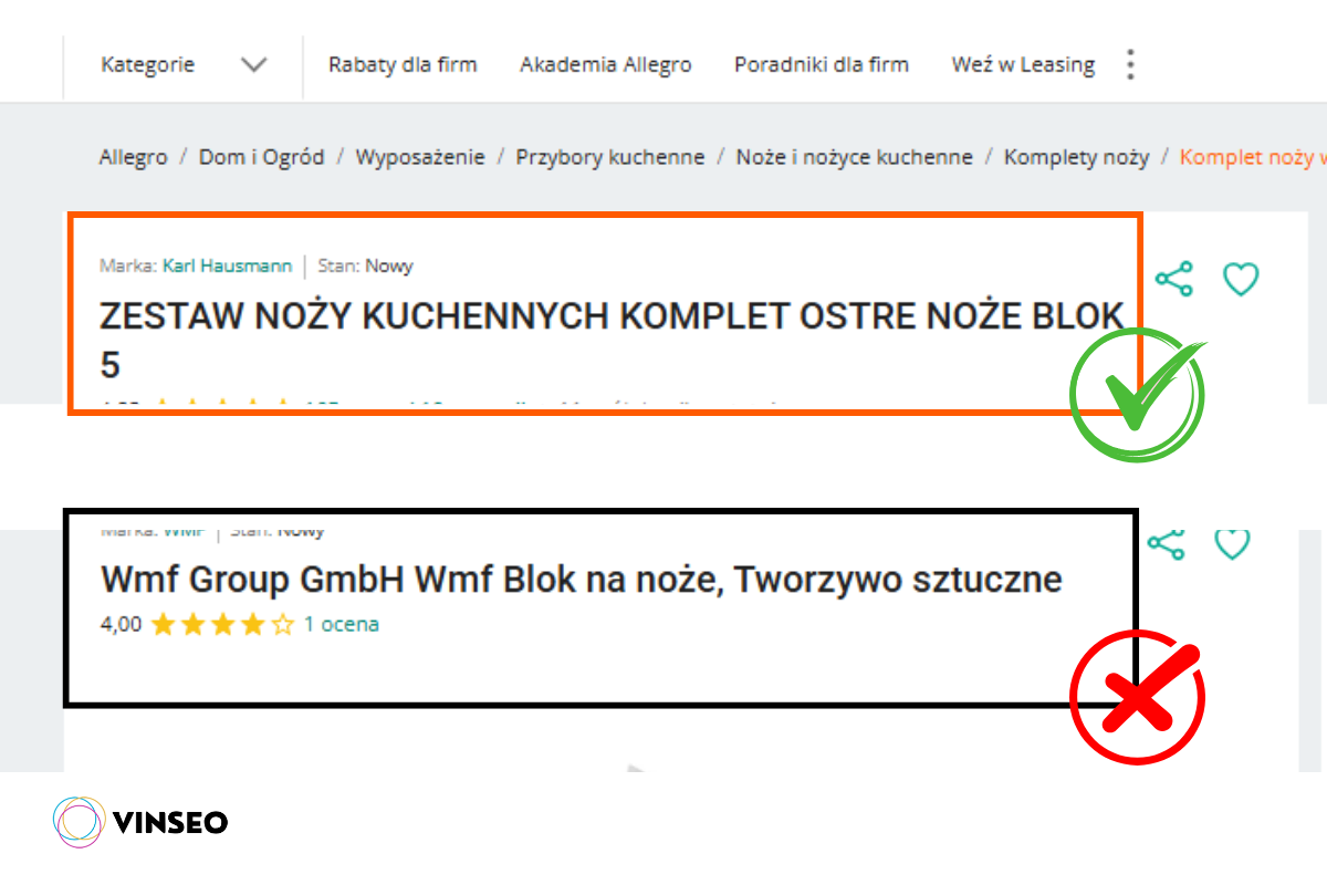zoptymalizowane tytuły ofert Allegro