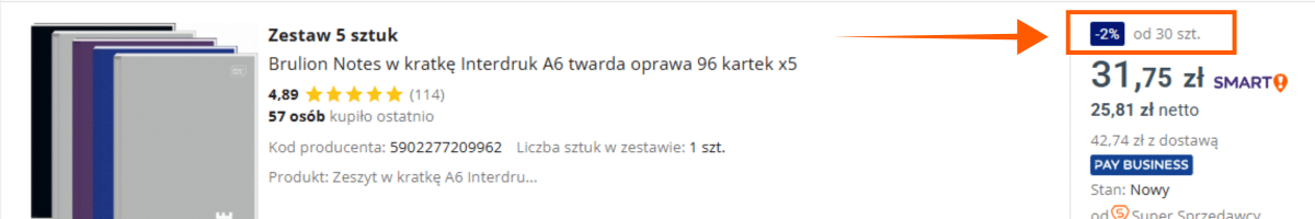 strefa marek Allegro - oznaczenie rabat ilościowy