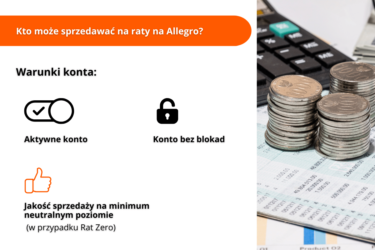 Warunki konta sprzedaż na Raty Allegro