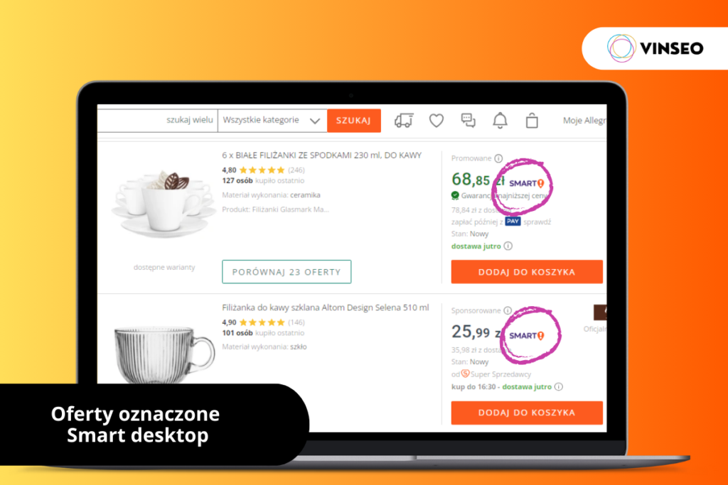 Oznaczeni Allegro smart na stronie