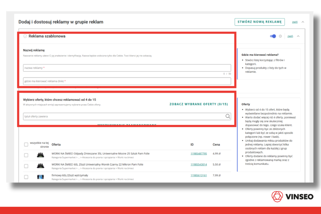 nazwa kampanii reklamowej reklama szablonowa