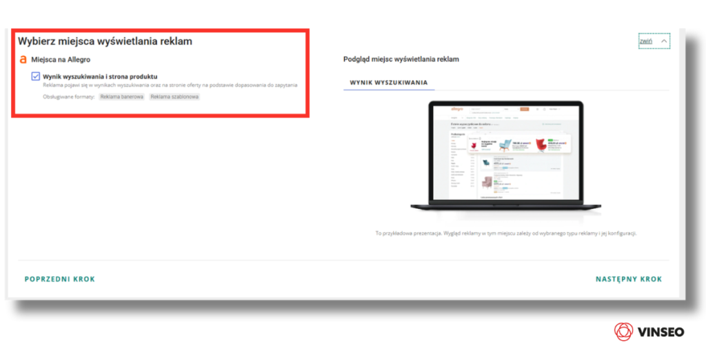 reklama banerowa Allegro miejsce emisji