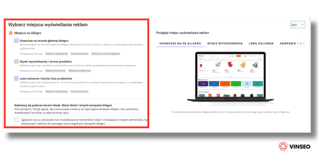reklama szablonowa Allegro miejsce emisji
