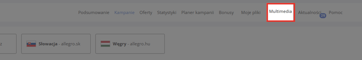zakładka multimedia