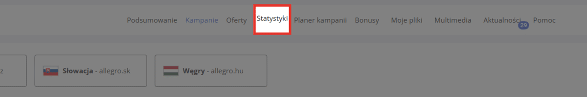 Panel Allegro Ads Zakładka Statystyki