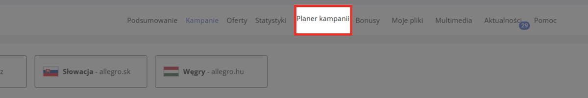 Planer kampanii Allegro