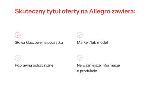Skuteczny tytuł oferty na Allegro zawiera